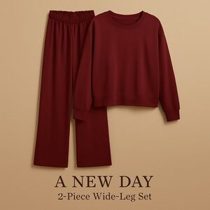 A New Day Women's Burgundy 2-Piece Set